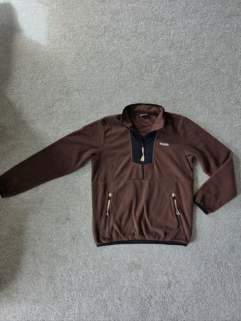 Columbia Men's Brown Quarter-Zip Fleece Pullover